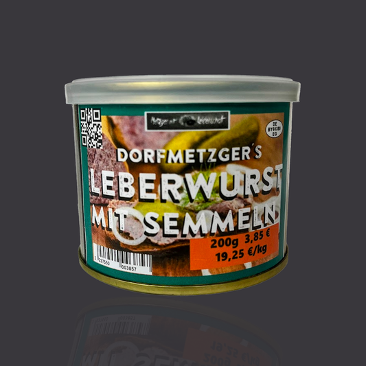 Leberwurst mit Semmeln in der Dose