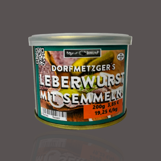 Leberwurst mit Semmeln in der Dose